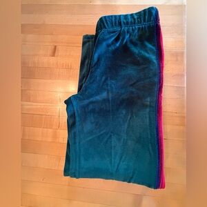 Aviator Nation 5 stripe velvet wide leg pocket sweatpants - green - L